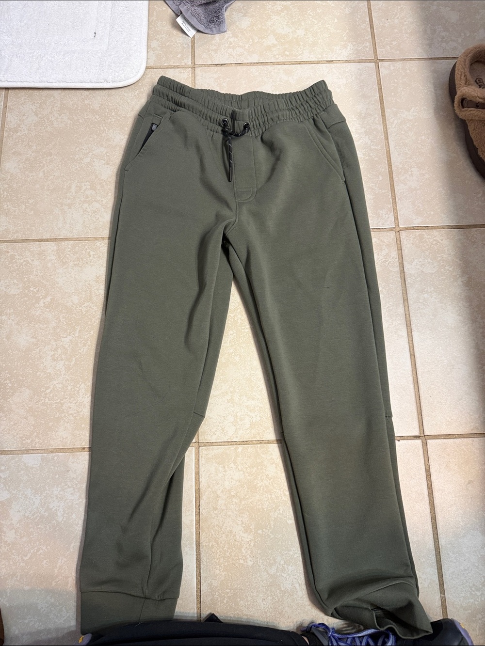Kids Olive Green Pull-On Jogger Pants